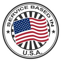 A circular lettering made in the U.S.A. vector decal or stamp